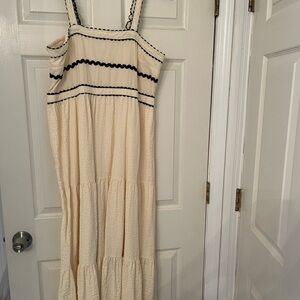 Japna Cream and Black Maxi Dress